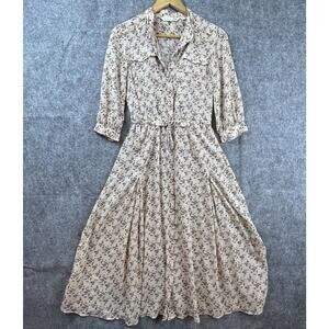 Tomas Maier Dress Extra Small Sheer Cottage Peasant Country Flowy Belted